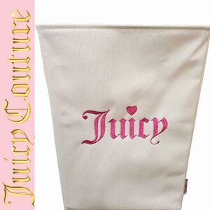 Juicy Couture Home Pink Embrodried Signature Logo Corduroy Laundry Basket
